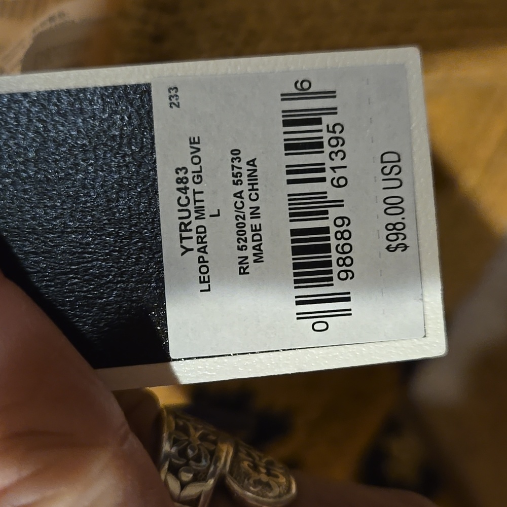 NWT Juicy Couture Los Angeles Black Label Leopard Mitt Gloves - Picture 5 of 10